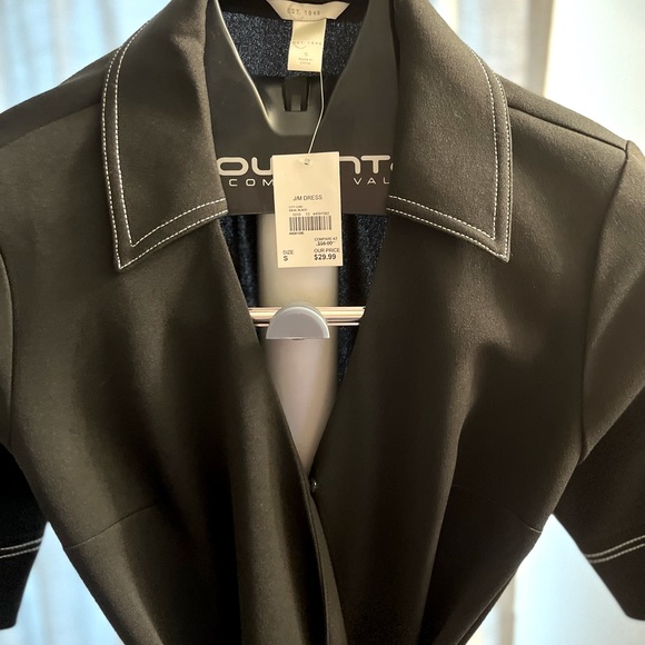 Size small, wrap dress. Black with white stitch trim on sleeves/hem of skirt. - Picture 2 of 3